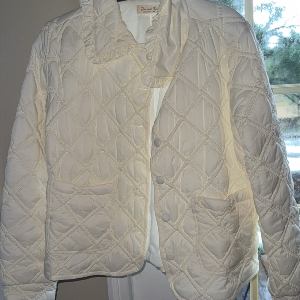 Women's Cream Quilted Jacket